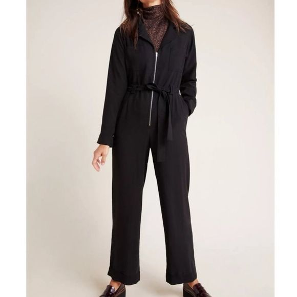 Anthropologie Pants - Anthro Seen Worn Kept Hayden Utility Black Jumpsuit Sz 10
